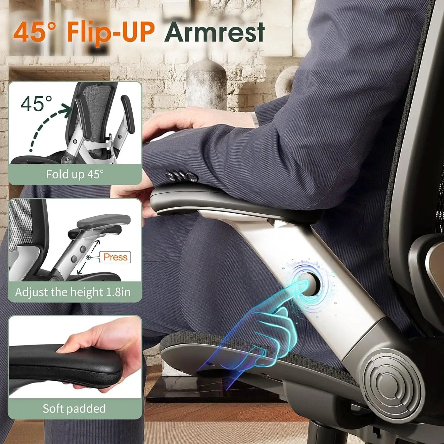Big Tall Mesh Office Chair With Headrest And Tilt from PriceLows™