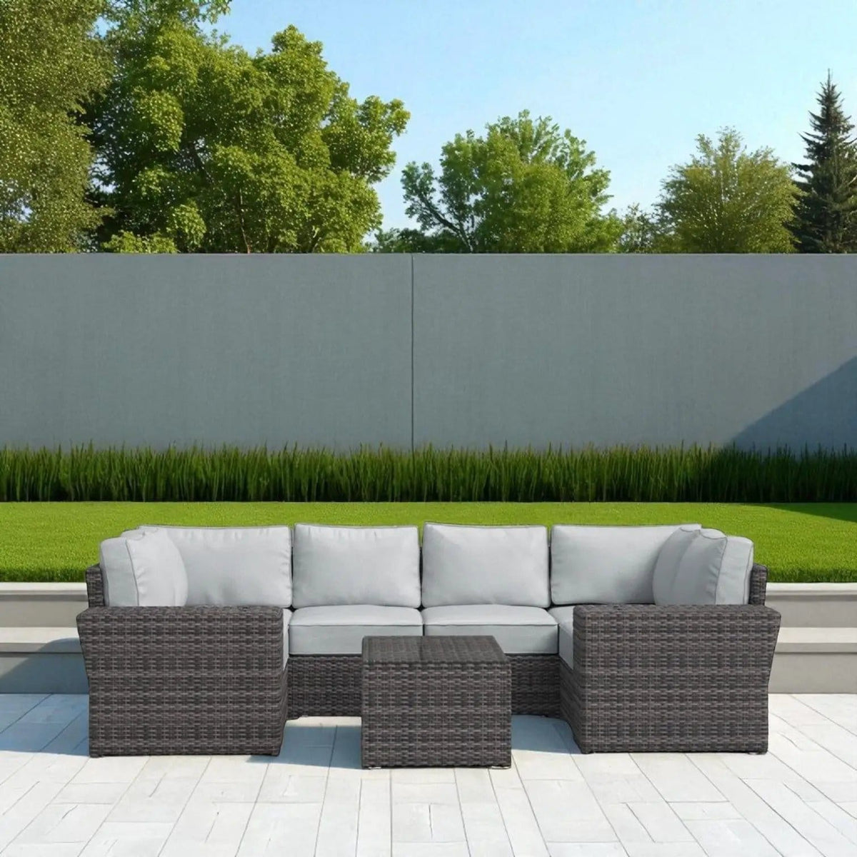 Stylish Wicker Patio Set Table | 2 Piece Outdoor Set | Wicker & Glass | Outdoor Living