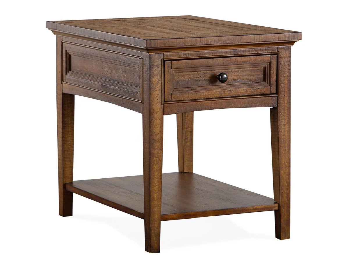 Bay Creek Rectangular End Table | Classic Styling | 26 Inch Width | Stunning Hardware
