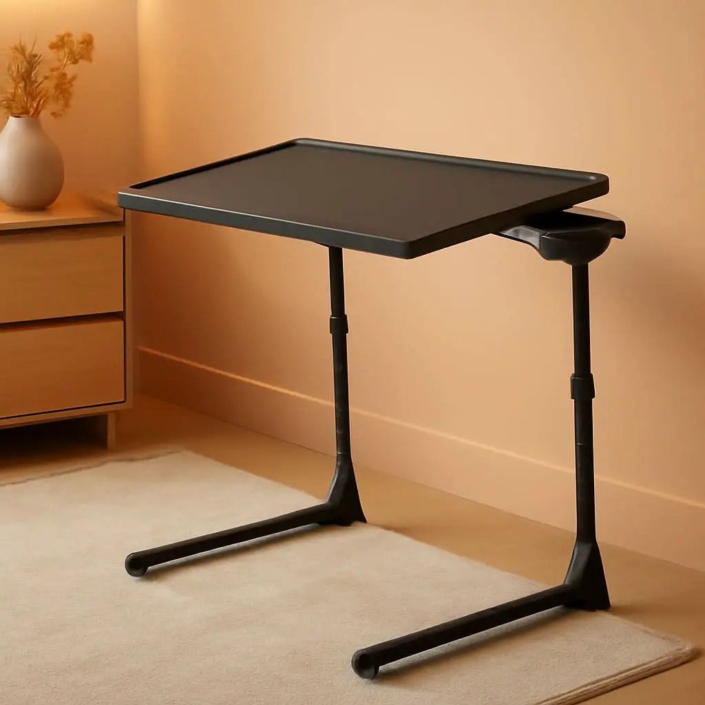 Adjustable TV Tray Table With 6 Height Settings And 3 Tilt Angles Black from PriceLows™