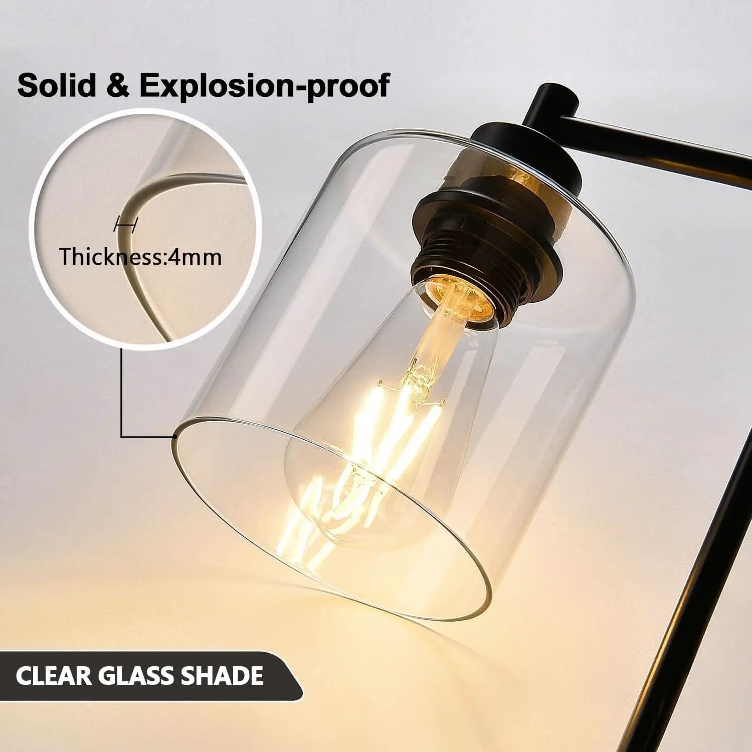 Black Industrial Touch Control Table Lamps With USB Ports from PriceLows™