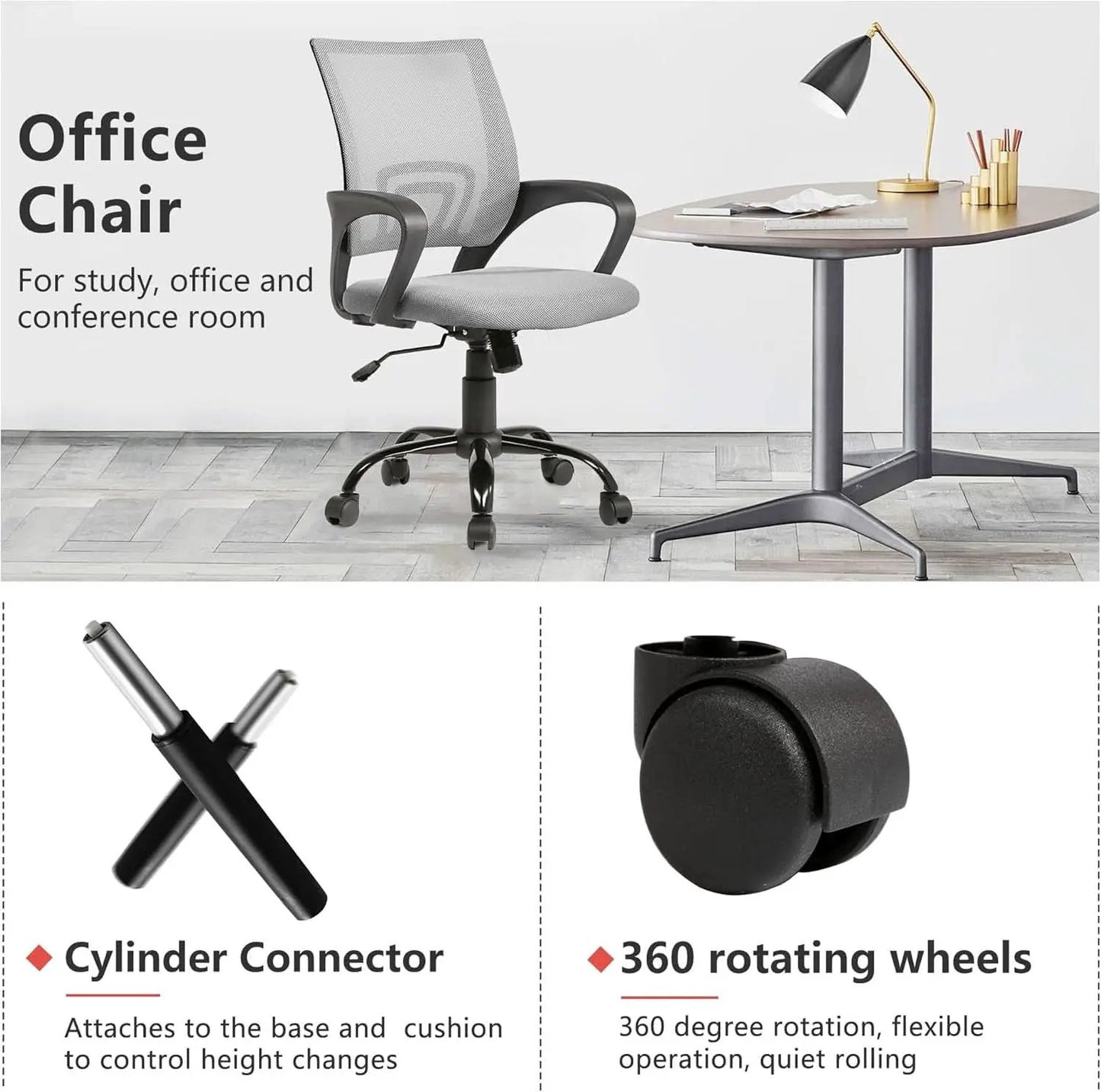 Ergonomic Mesh Office Chair With Lumbar Support Grey from PriceLows™