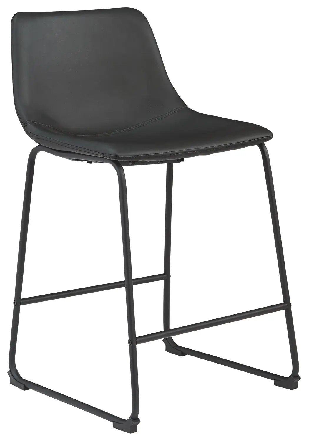 Centiar Upholstered Barstool | Set Of 2 | Contoured Bucket Seat | Tubular Metal Base