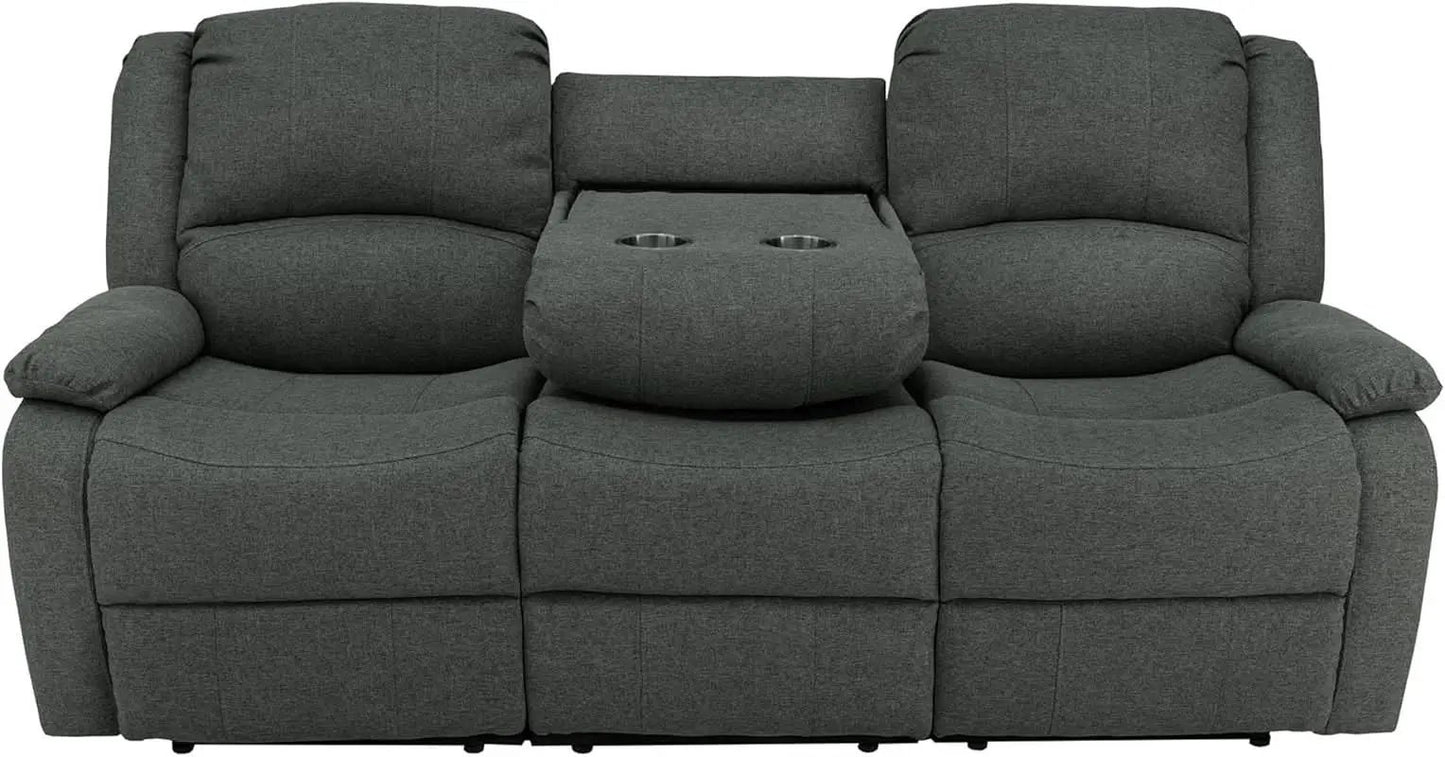 80-Inch RV Triple Recliner Sofa With Convertible Console from PriceLows™