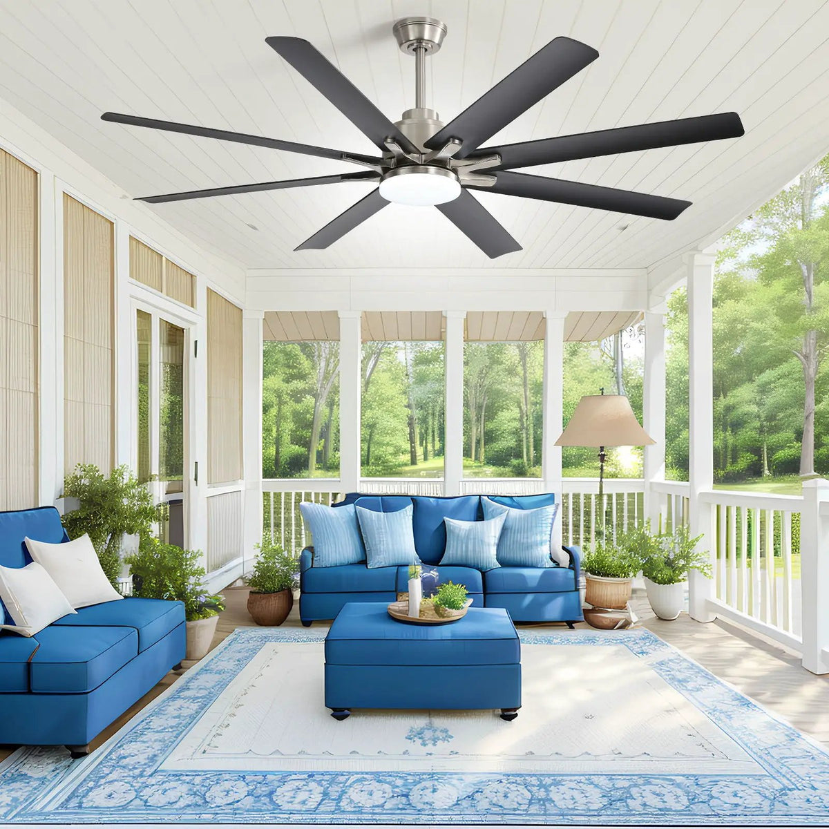 Ceiling Fan | 66 Inch | 8 Blade | Dimmable LED Light