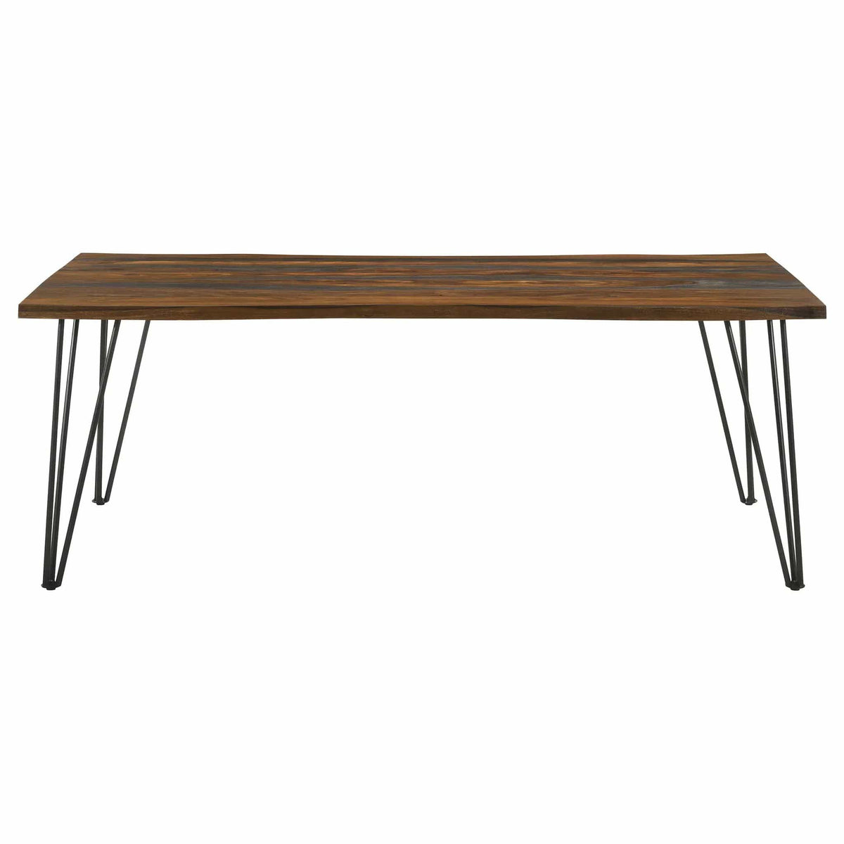 Neve 80-inch Live Edge Dining Table Grey Sheesham | 80 x 37 x 30 in | Metal & Wood | Dining Room