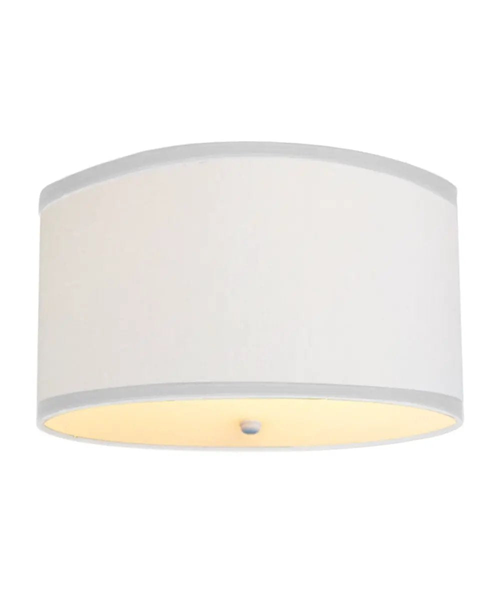 Flush Mount Light Converter Kit | 18 Inch | White Linen Shallow Drum Shade