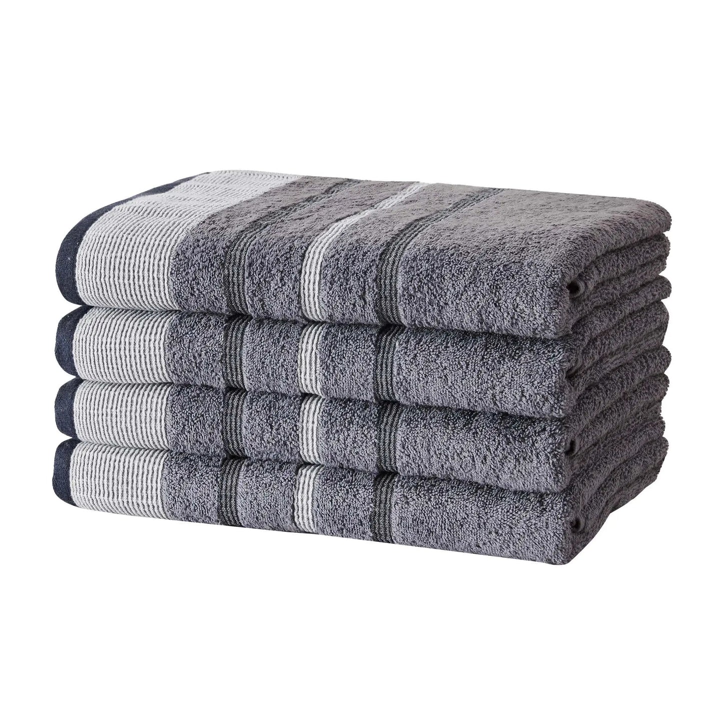Decorative Cotton Stripe Bath Towel Set - Noelle Collection from PriceLows™