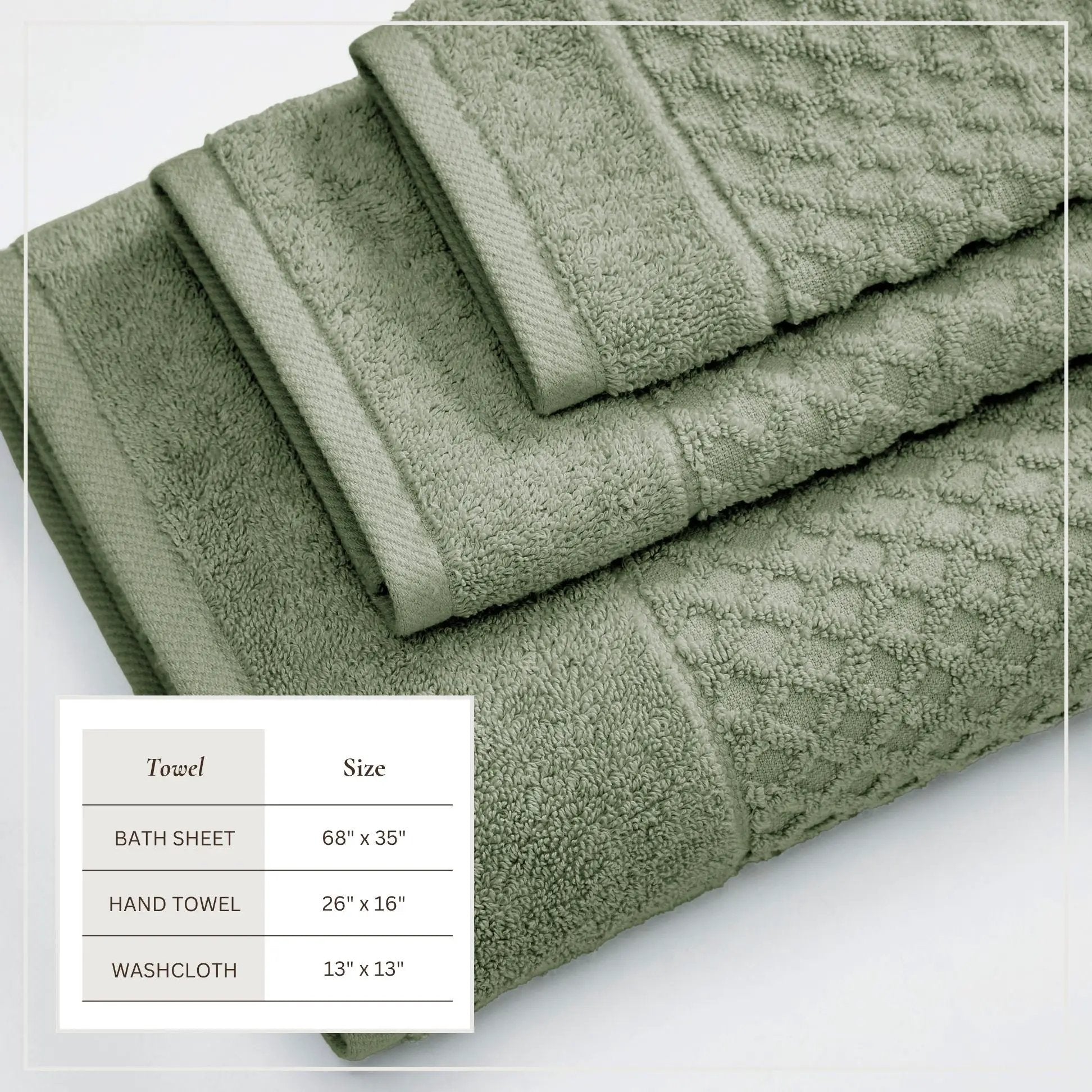 Cotton Diamond Waffle Weave Bath Towel Set - Grayson Collection from PriceLows™