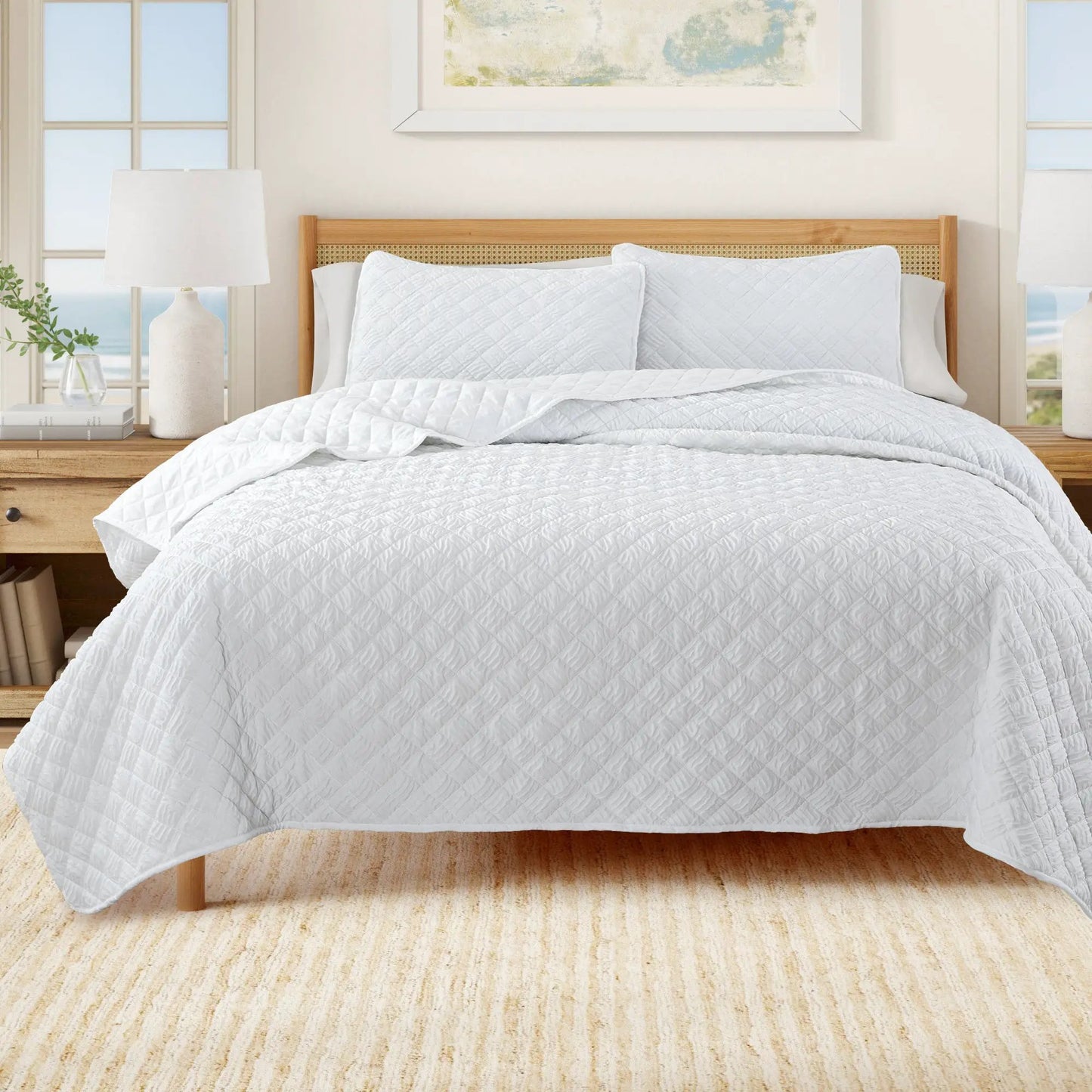 Diamond Embossed Quilt Set - Diamond Microsculpt Collection from PriceLows™