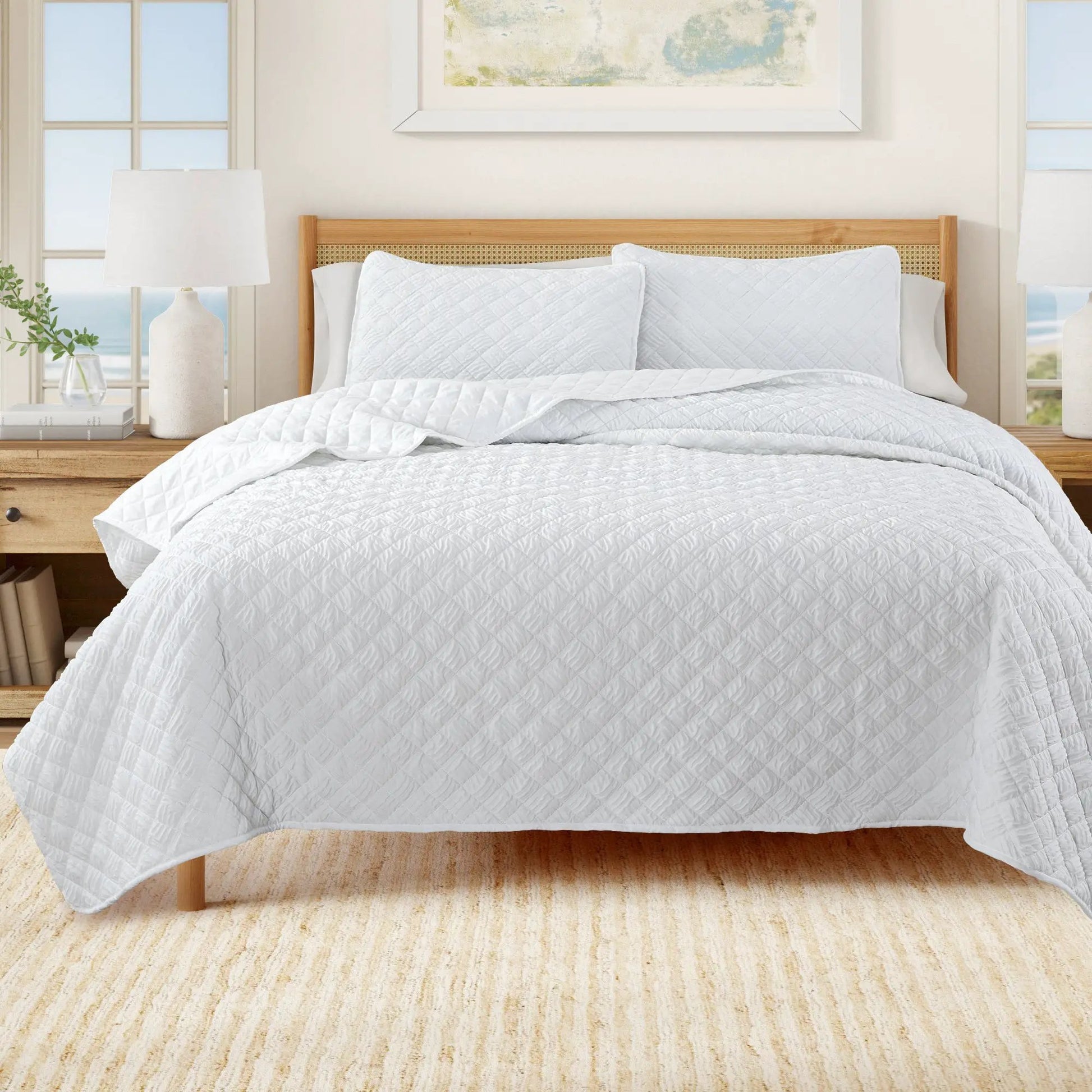 Diamond Embossed Quilt Set - Diamond Microsculpt Collection from PriceLows™