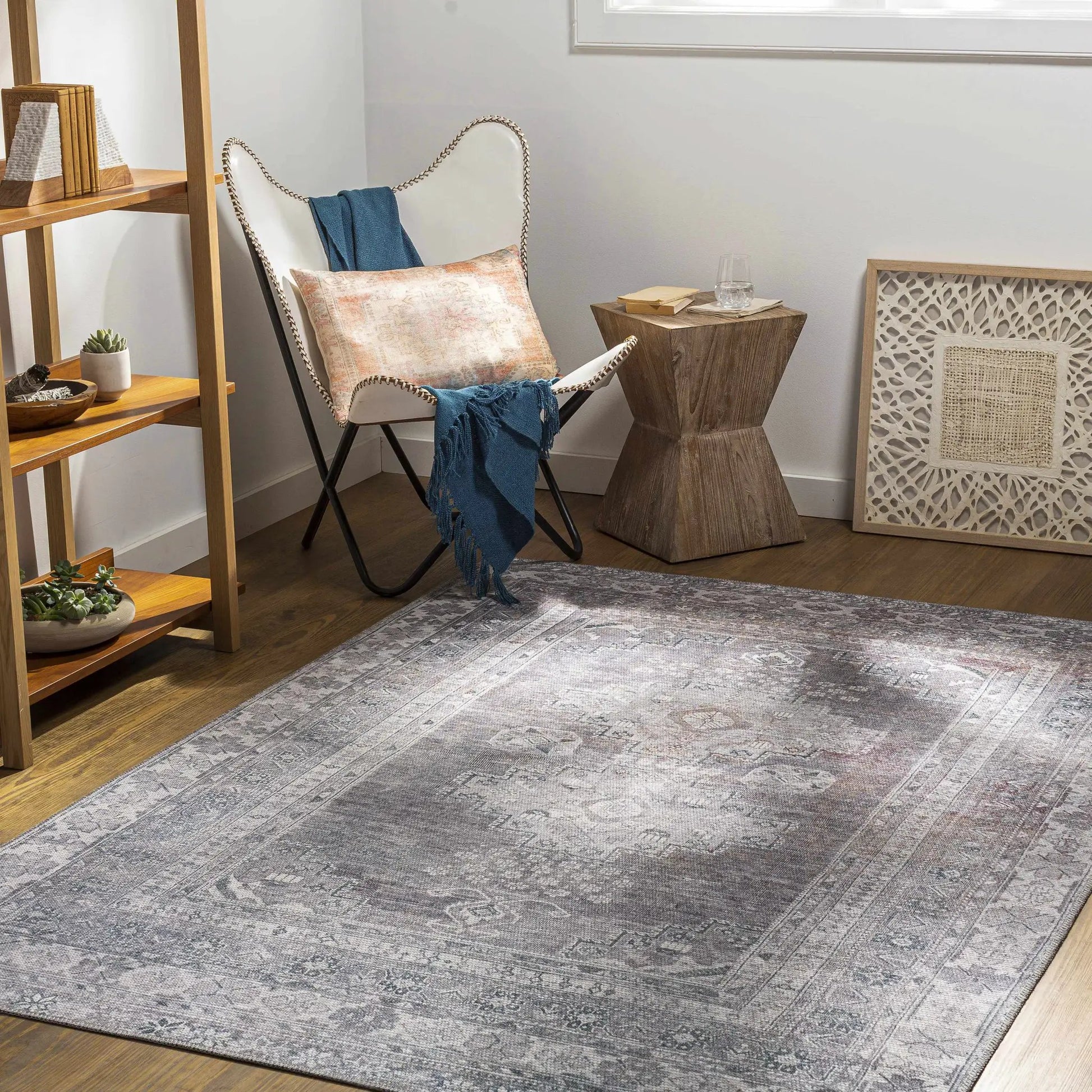Baltinglass Brown Washable Area Rug from PriceLows™