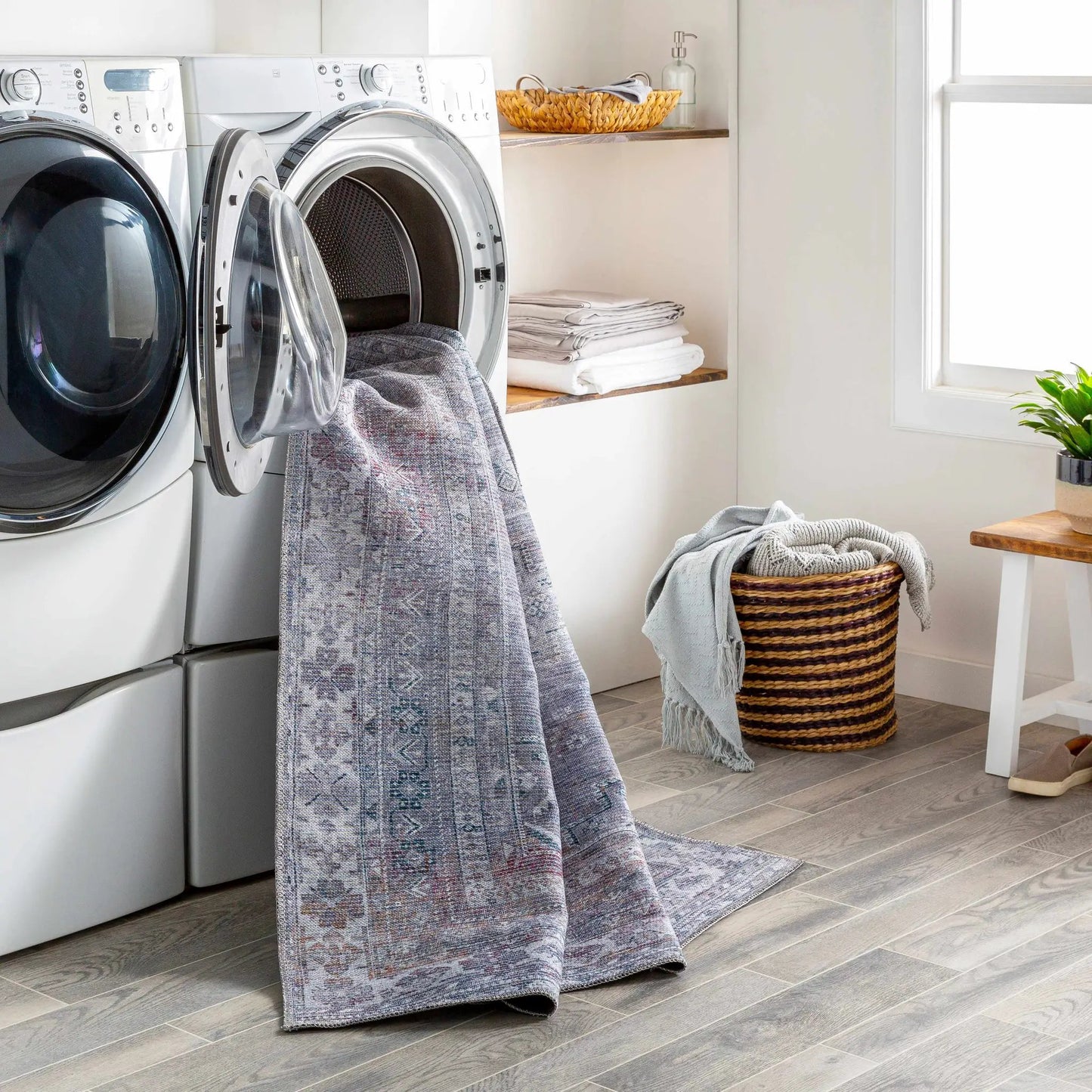 Baltinglass Brown Washable Area Rug from PriceLows™