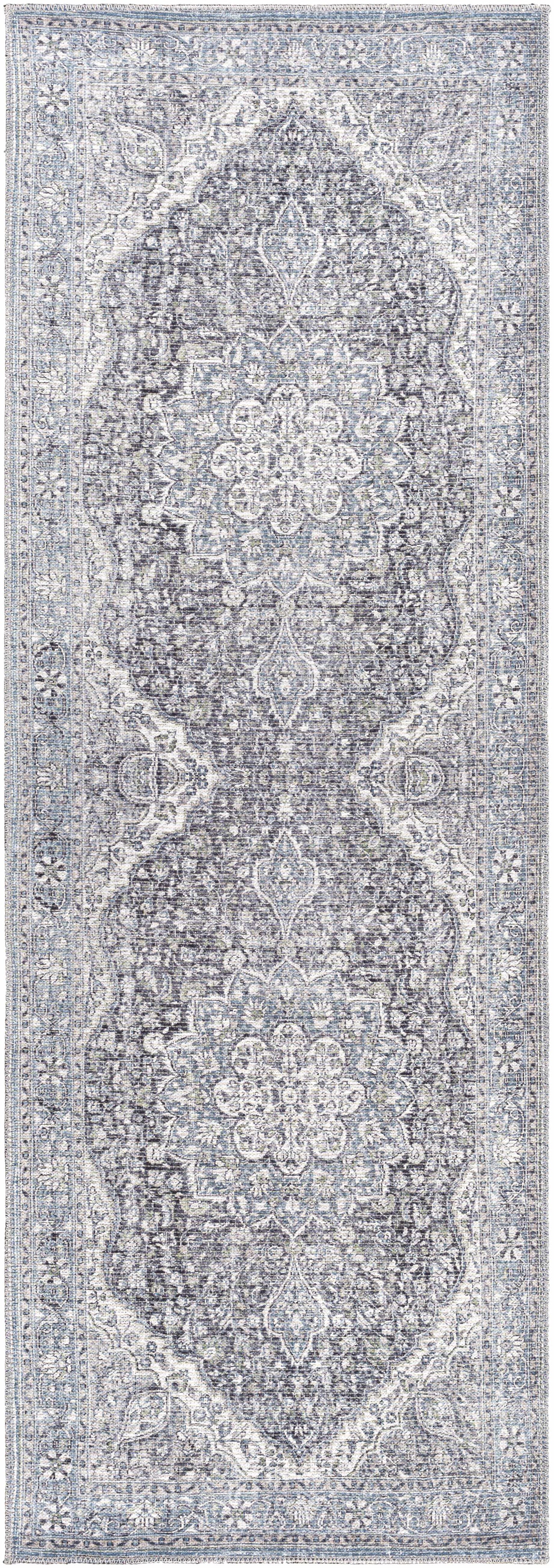 Tavas Blue Medallion Washable Rug from PriceLows™