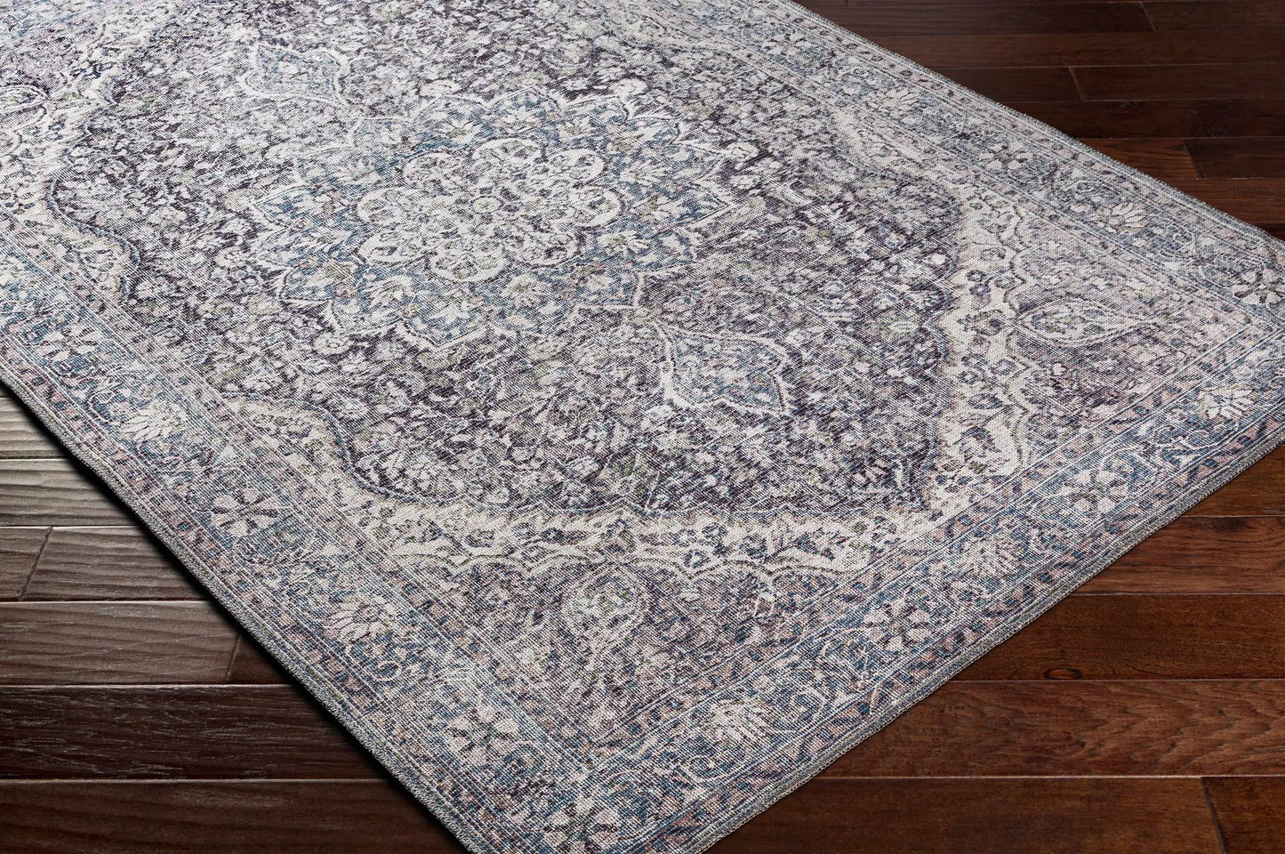 Tavas Blue Medallion Washable Rug from PriceLows™