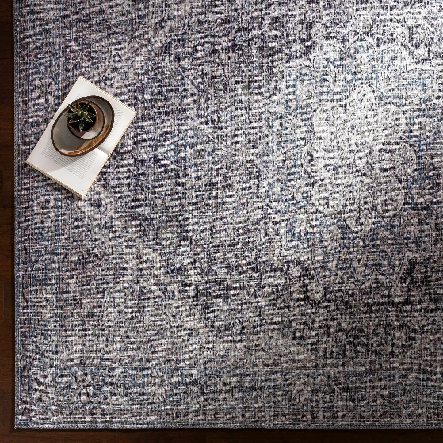 Tavas Blue Medallion Washable Rug from PriceLows™