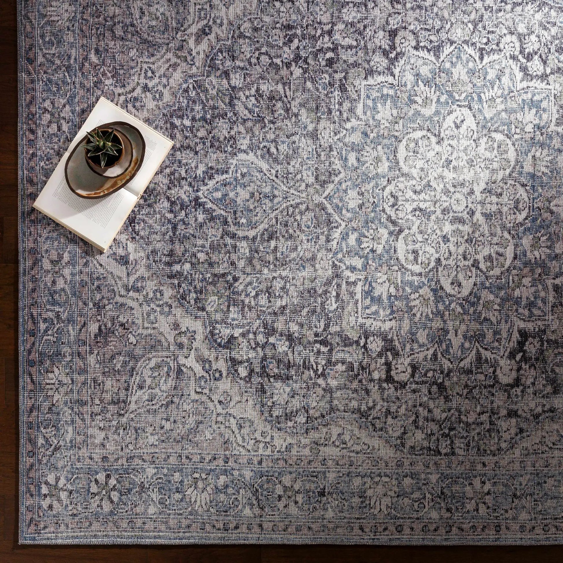 Tavas Blue Medallion Washable Rug from PriceLows™
