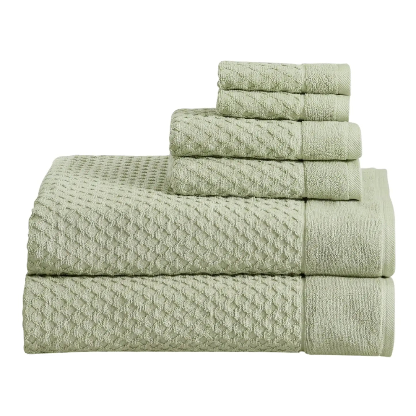 Cotton Diamond Waffle Weave Bath Towel Set - Grayson Collection from PriceLows™