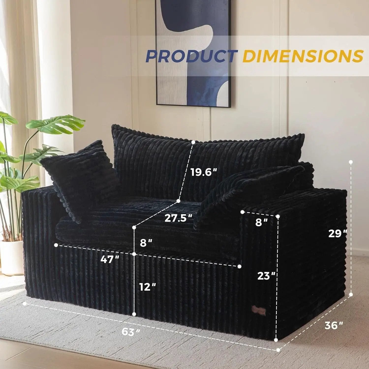 Comfortable Bean Bag Chair with Wide Armrests and Support from PriceLows™
