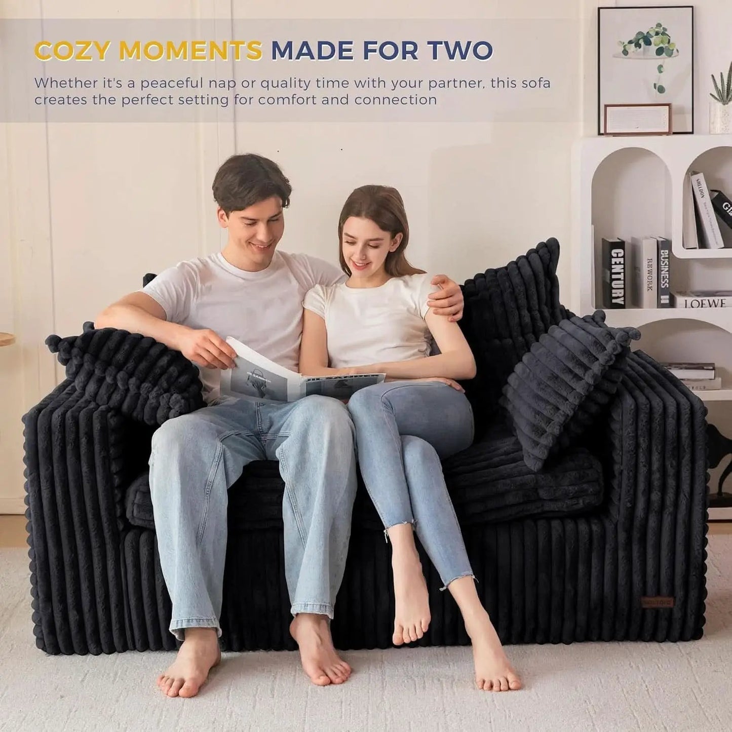 Comfortable Bean Bag Chair with Wide Armrests and Support from PriceLows™