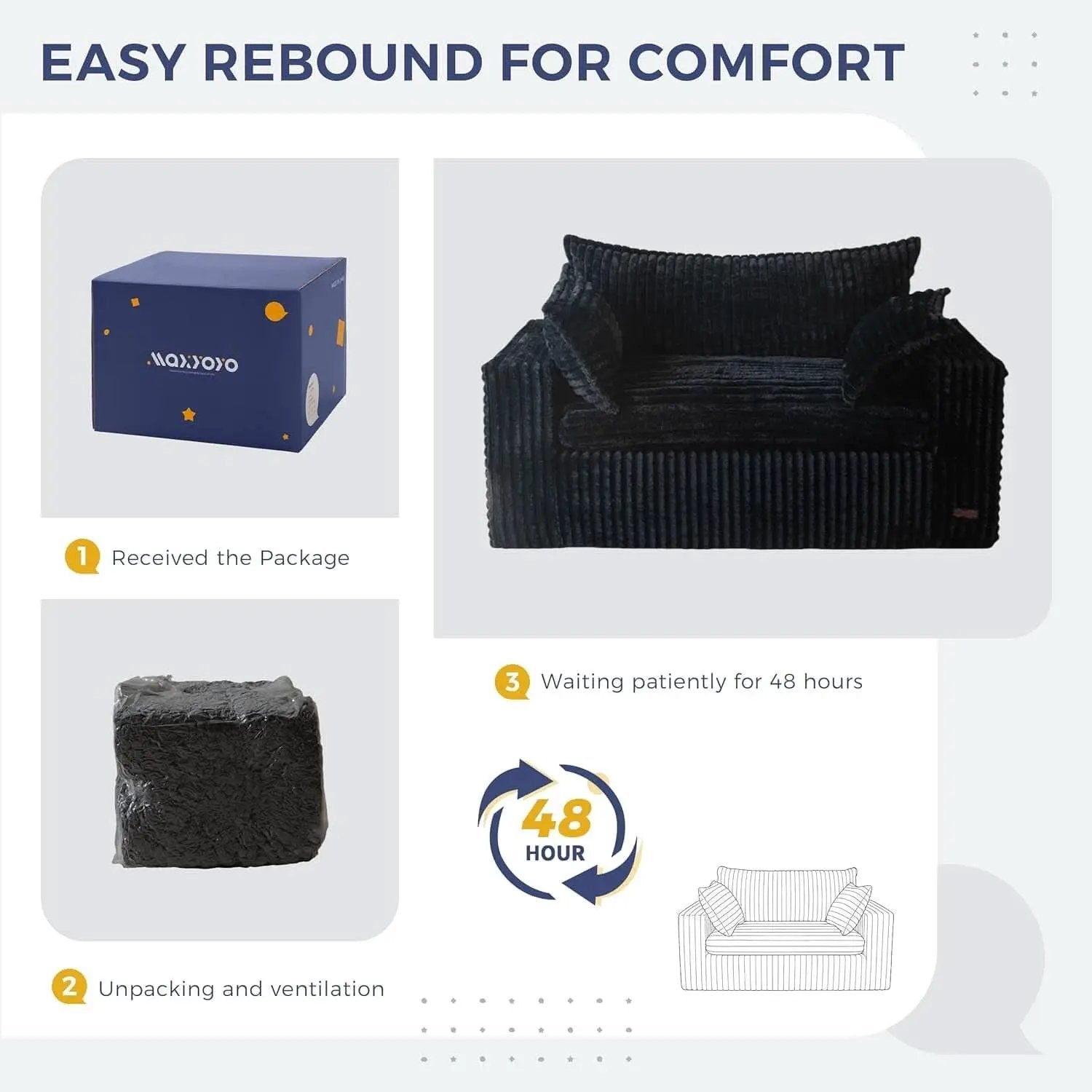 Comfortable Bean Bag Chair with Wide Armrests and Support from PriceLows™