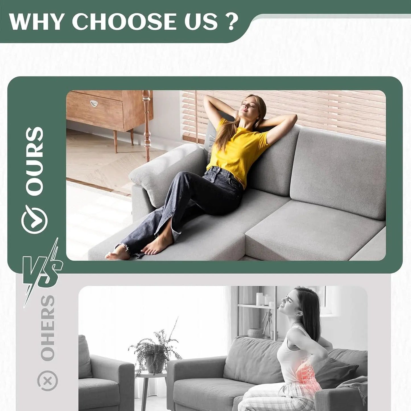 Comfortable L Shaped Convertible Sectional Sofa with Pillows from PriceLows™
