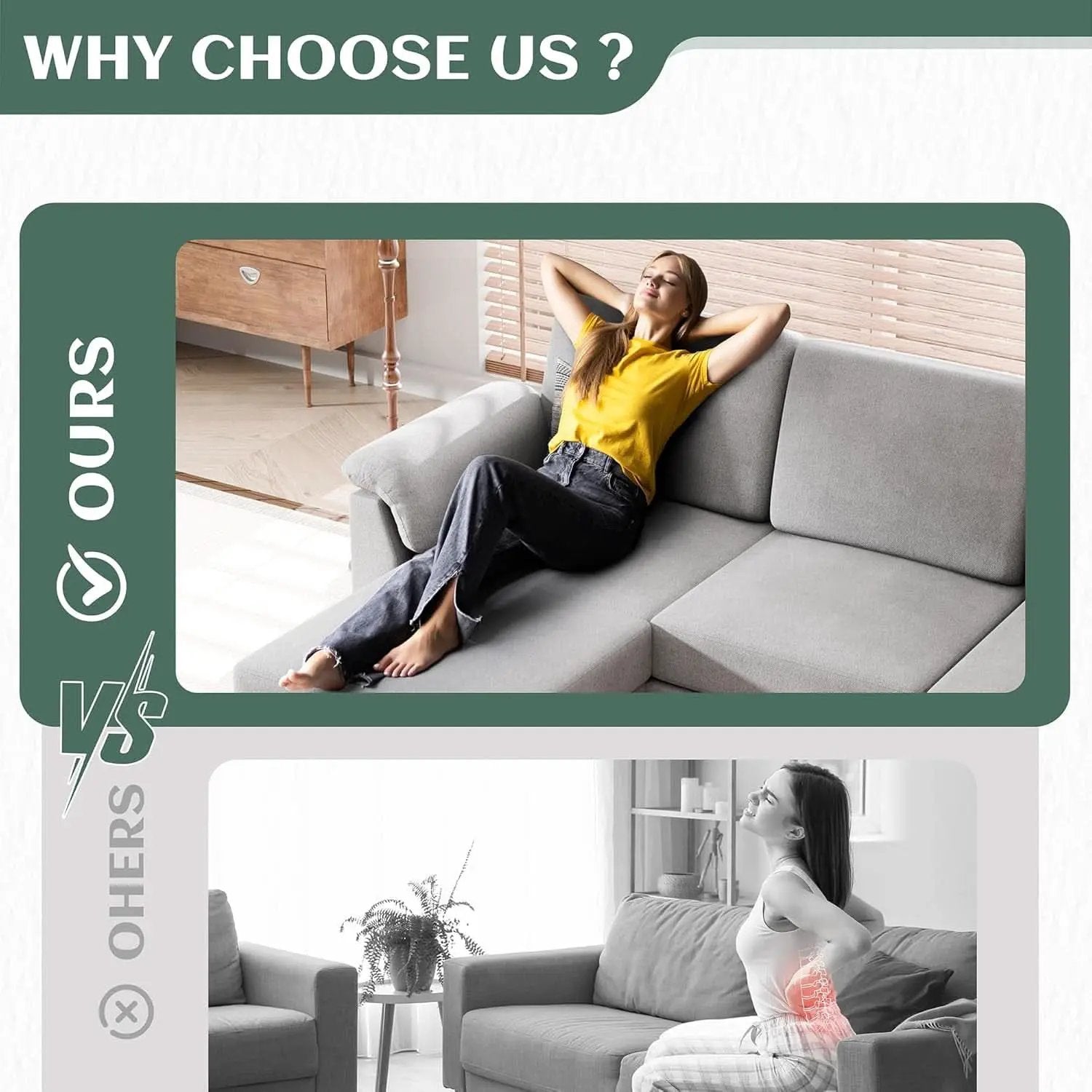 Comfortable L Shaped Convertible Sectional Sofa with Pillows from PriceLows™