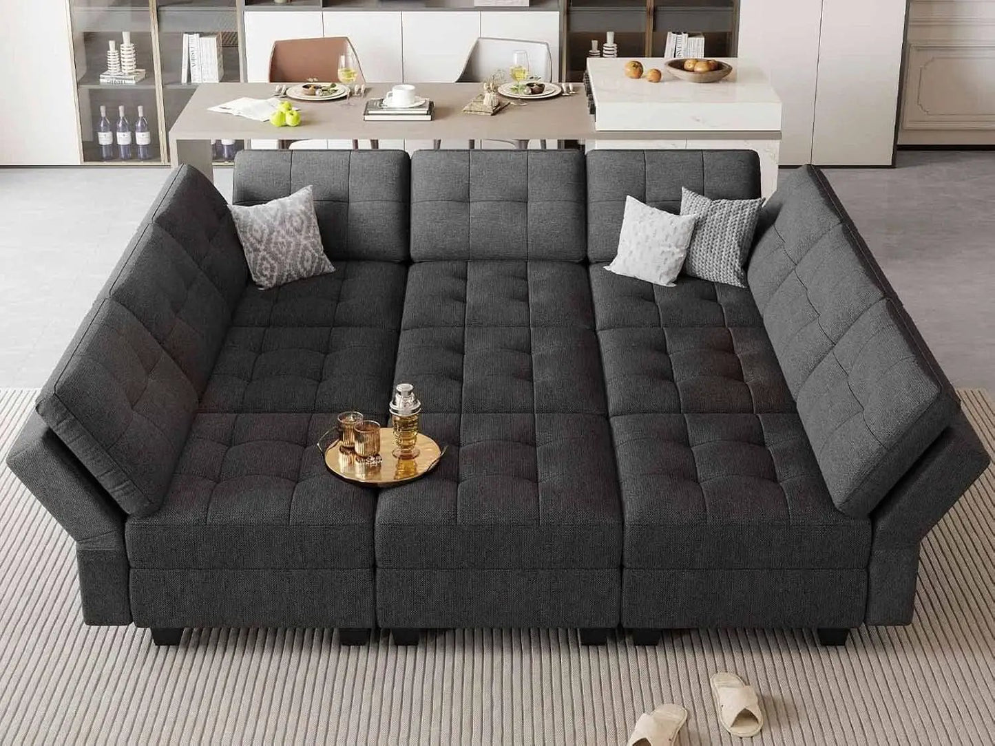 Comfortable Modular Sleeper Sofa Couch with Storage Solution from PriceLows™