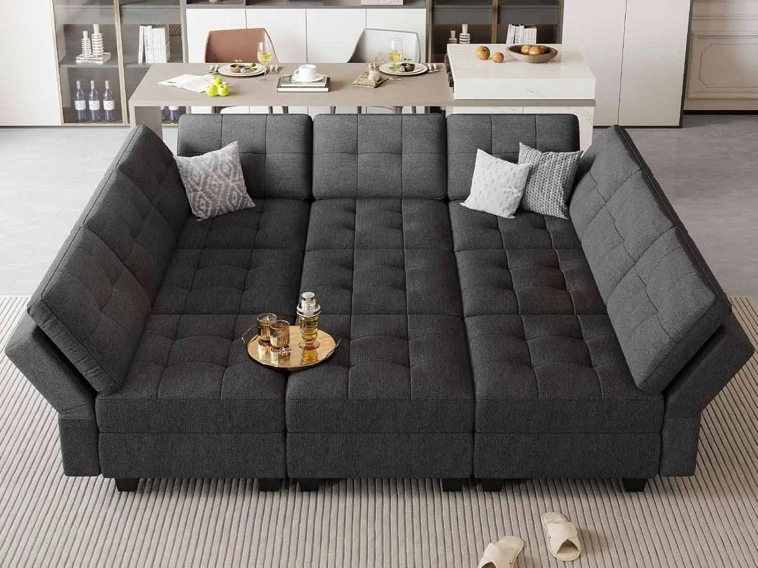 Comfortable Modular Sleeper Sofa Couch with Storage Solution from PriceLows™