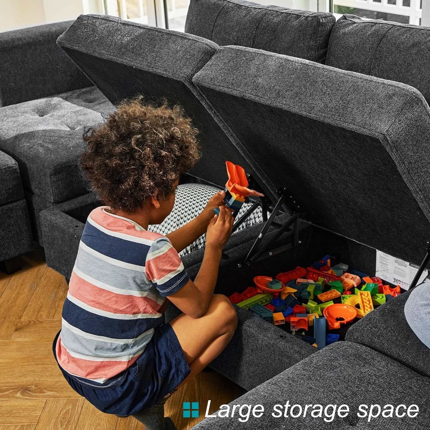 Comfortable Modular Sleeper Sofa Couch with Storage Solution from PriceLows™