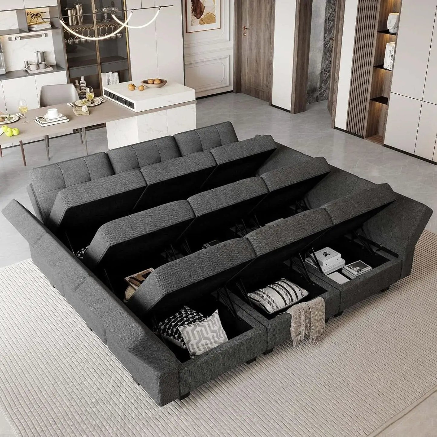 Comfortable Modular Sleeper Sofa Couch with Storage Solution from PriceLows™