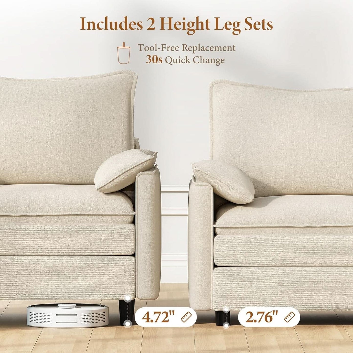 Comfy 108 Inch Modular Sectional Sofa With Ottoman from PriceLows™