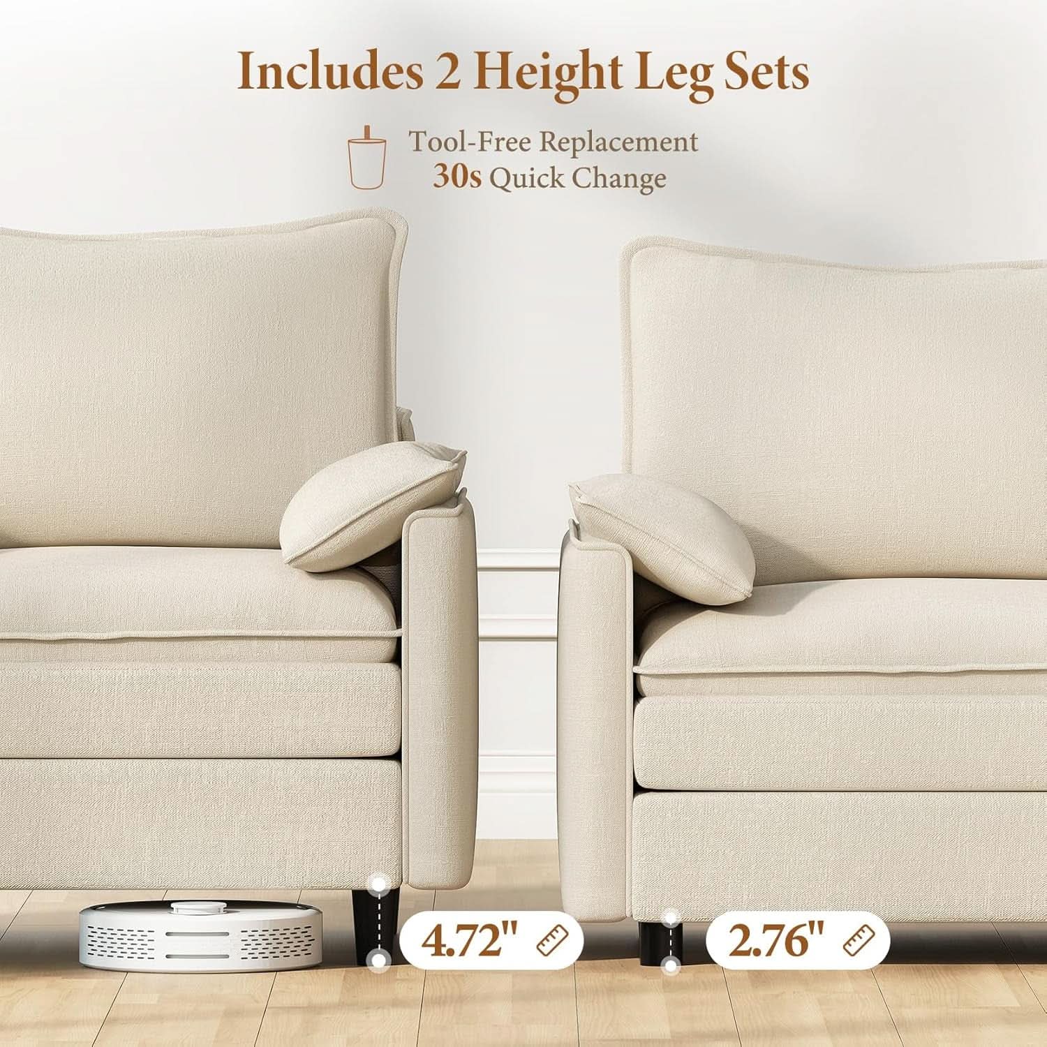 Comfy 108 Inch Modular Sectional Sofa With Ottoman from PriceLows™