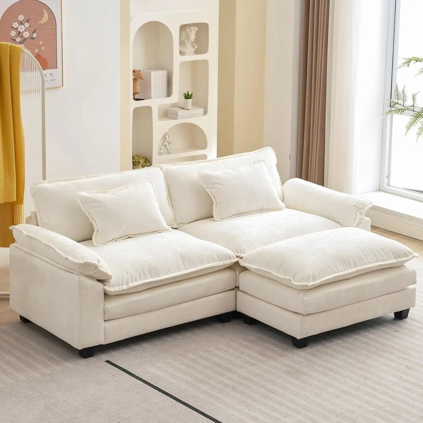 Comfy Cloud Couch Modular Sofa with Ottoman and Pillows from PriceLows™
