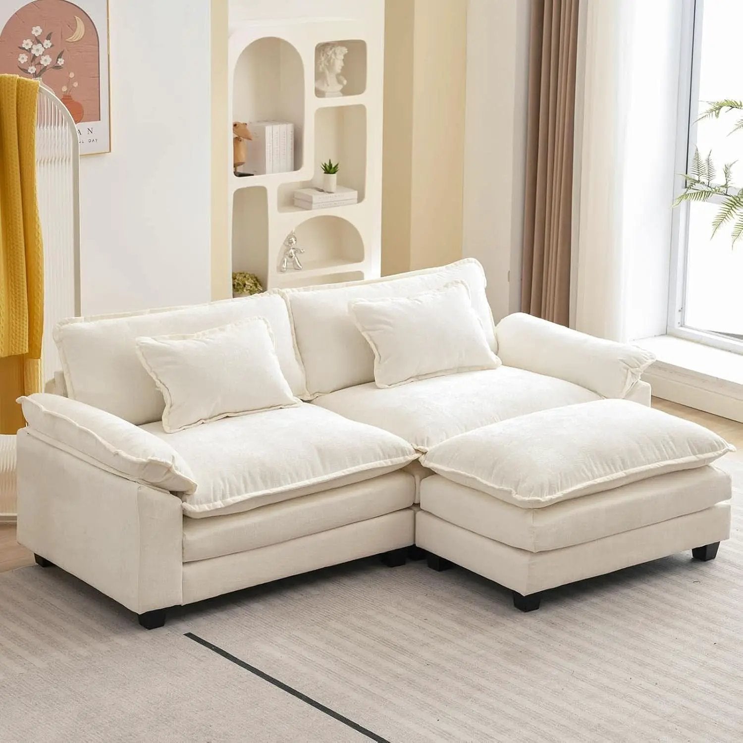 Comfy Cloud Couch Modular Sofa with Ottoman and Pillows from PriceLows™