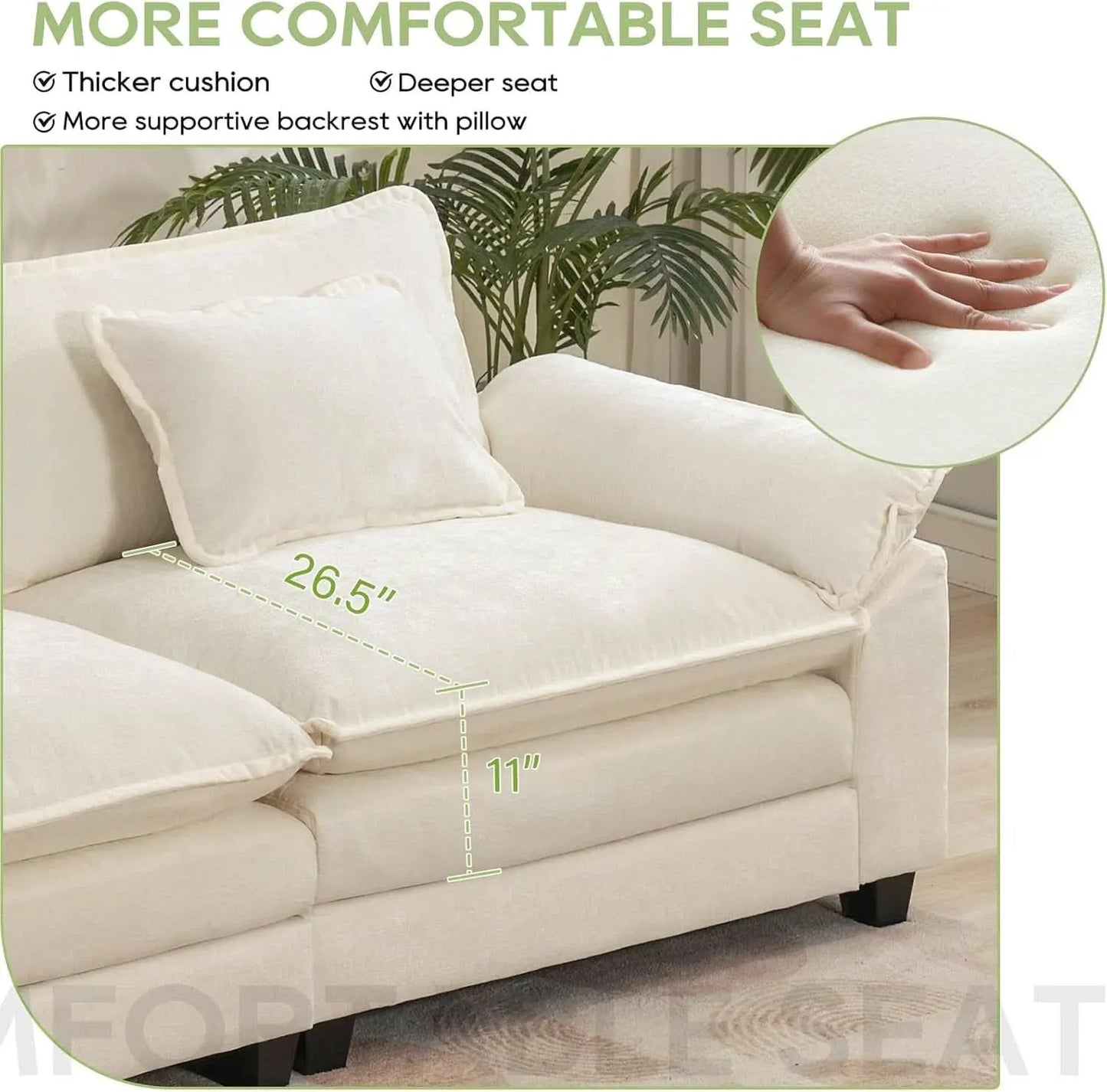 Comfy Cloud Couch Modular Sofa with Ottoman and Pillows from PriceLows™
