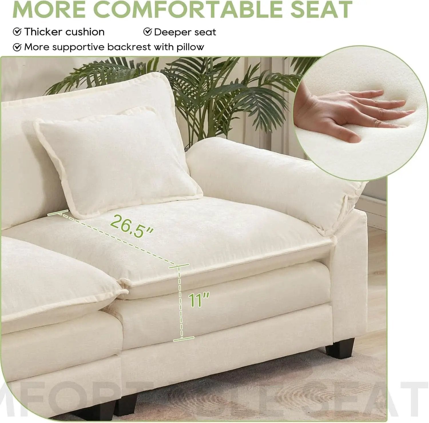 Comfy Cloud Couch Modular Sofa with Ottoman and Pillows from PriceLows™