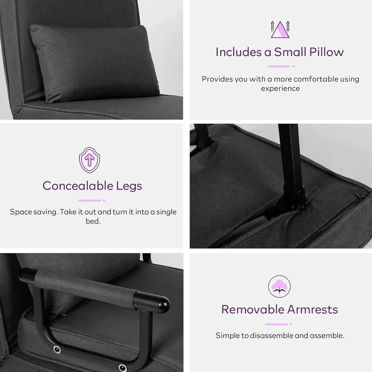 Comfy Convertible Sleep Chair Bed with Adjustable Backrest from PriceLows™