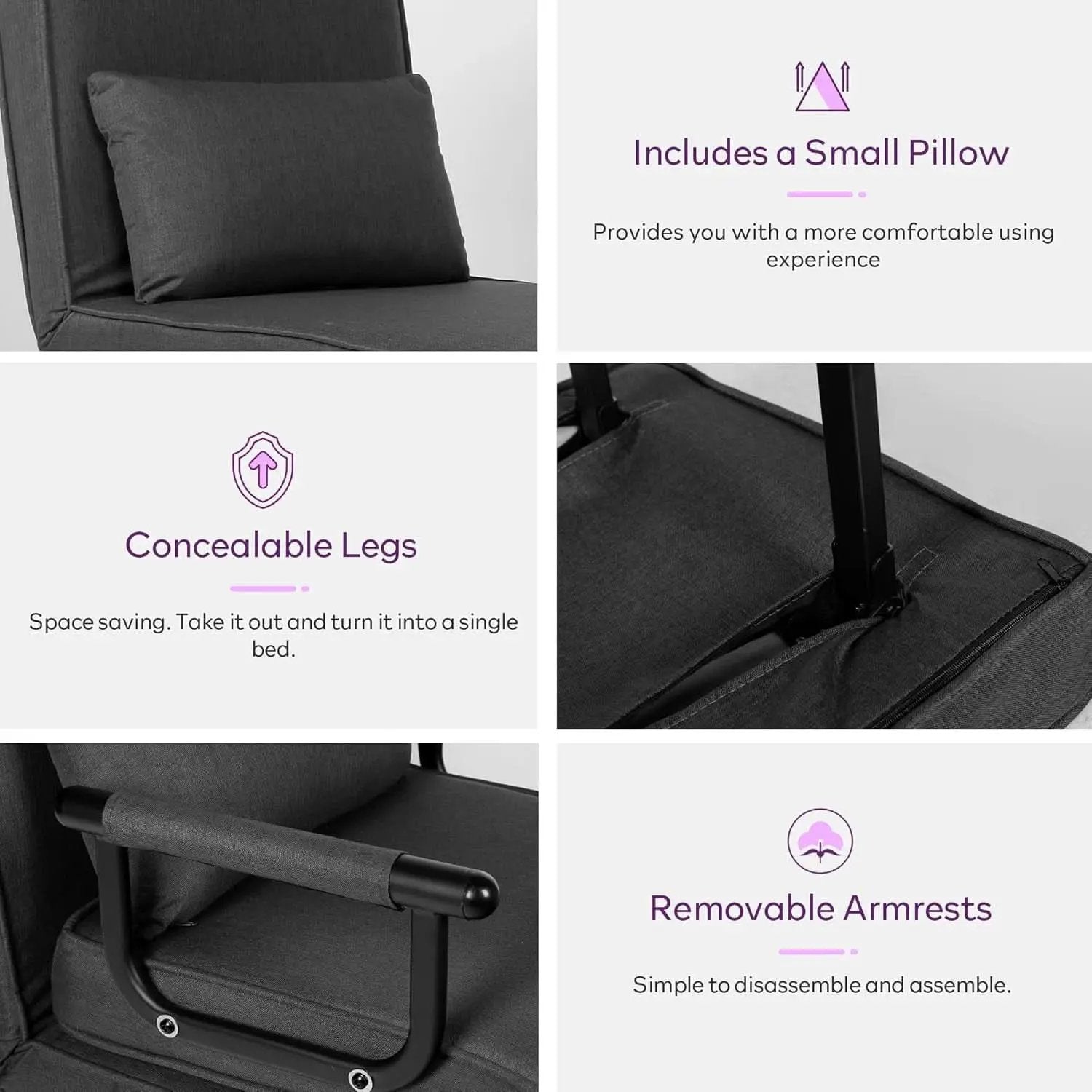 Comfy Convertible Sleep Chair Bed with Adjustable Backrest from PriceLows™