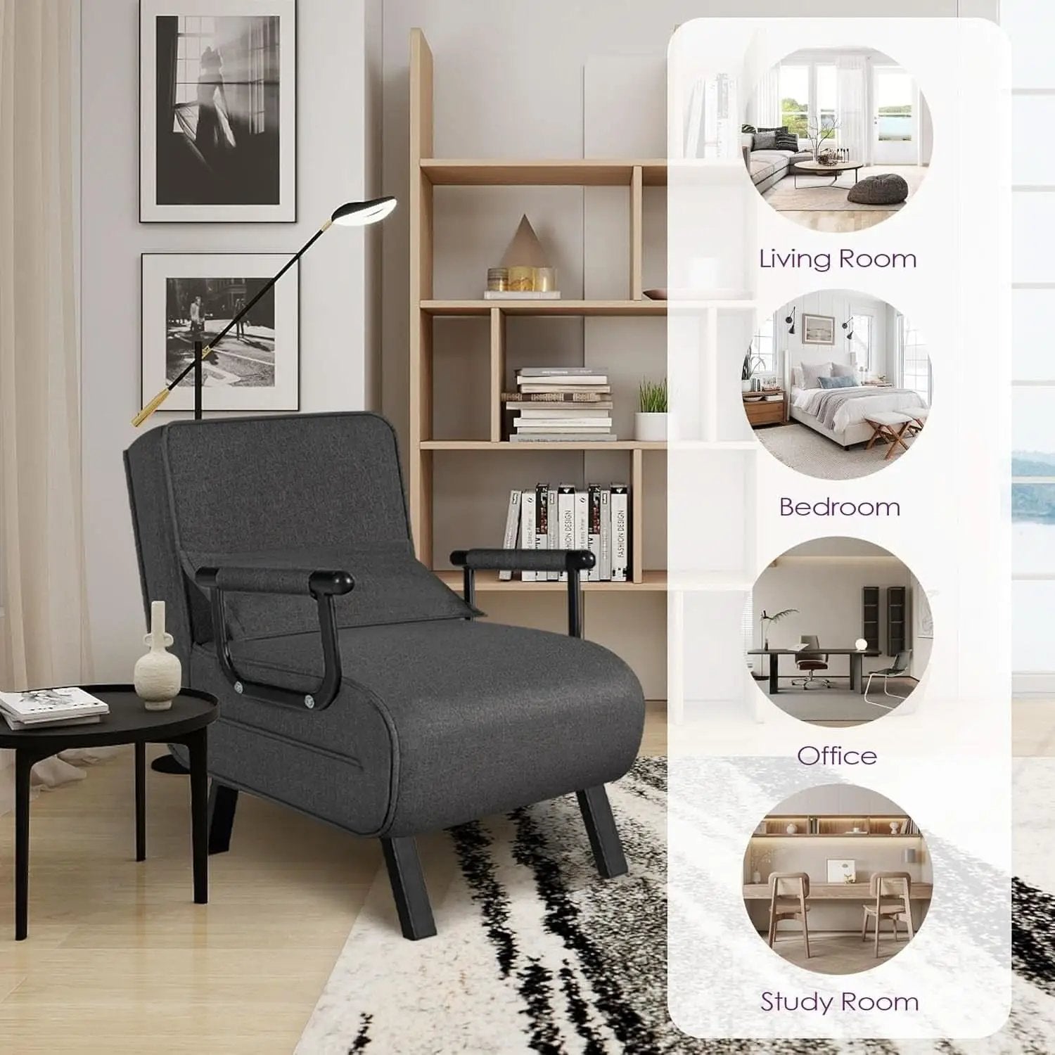Comfy Convertible Sleep Chair Bed with Adjustable Backrest from PriceLows™