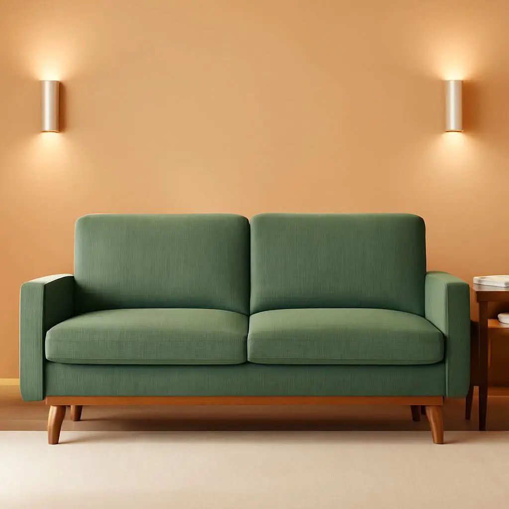 Comfy Green Corduroy Loveseat Sofa with Solid Wood Frame from PriceLows™