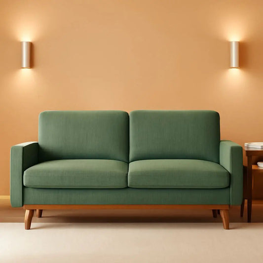 Comfy Green Corduroy Loveseat Sofa with Solid Wood Frame from PriceLows™