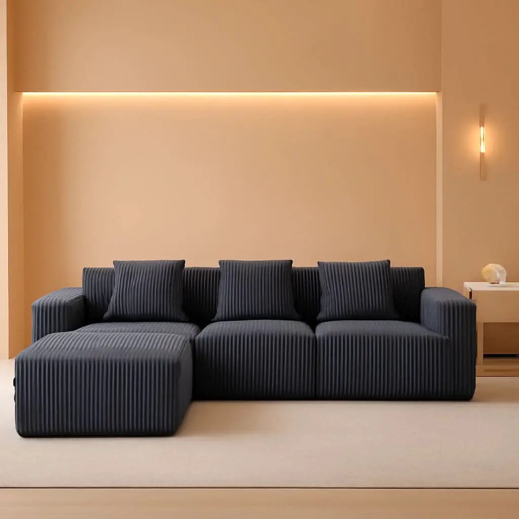 Comfy L Shaped Modular Memory Foam Sectional Sofa from PriceLows™