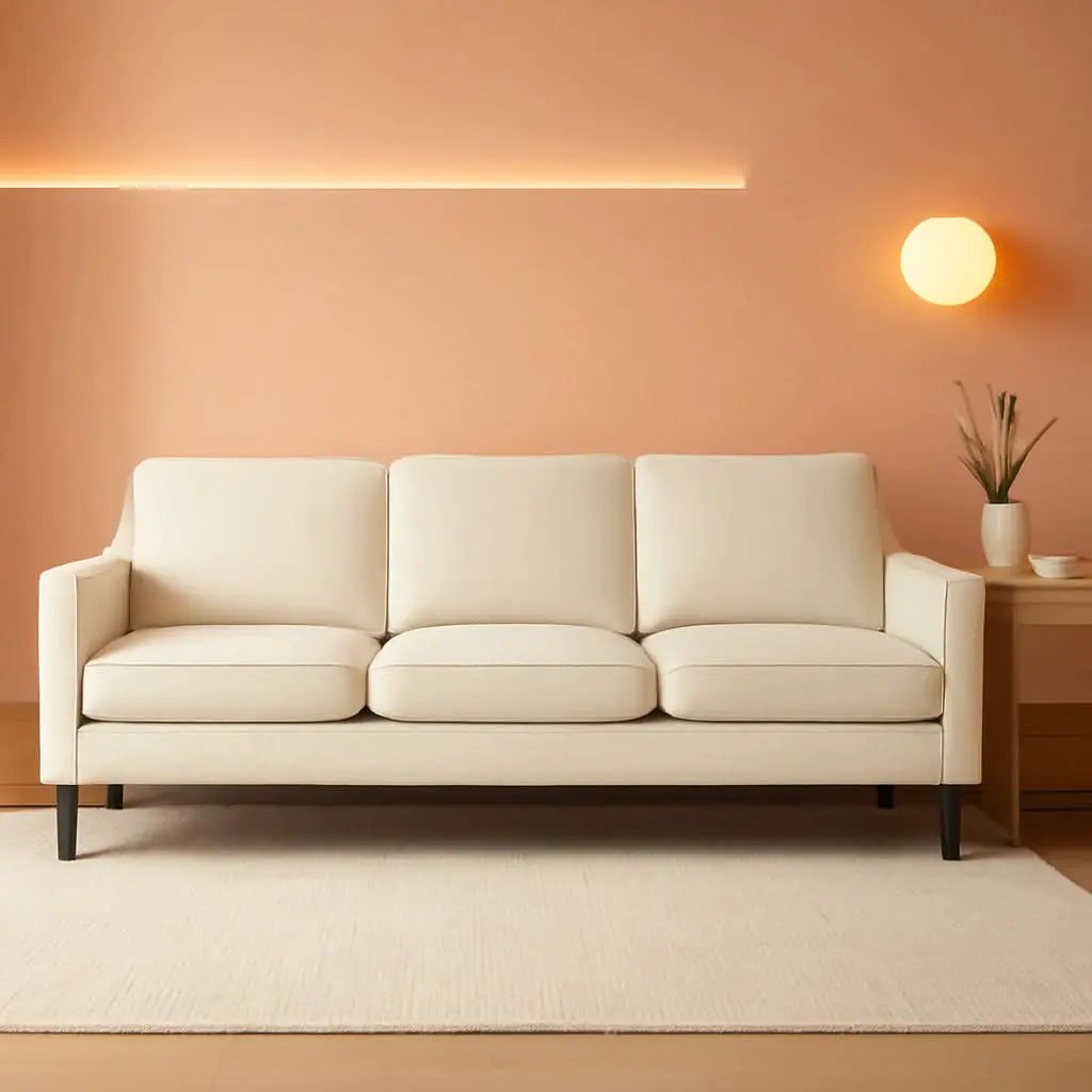 Comfy Mid Century Modern Beige Sofa for Small Spaces from PriceLows™