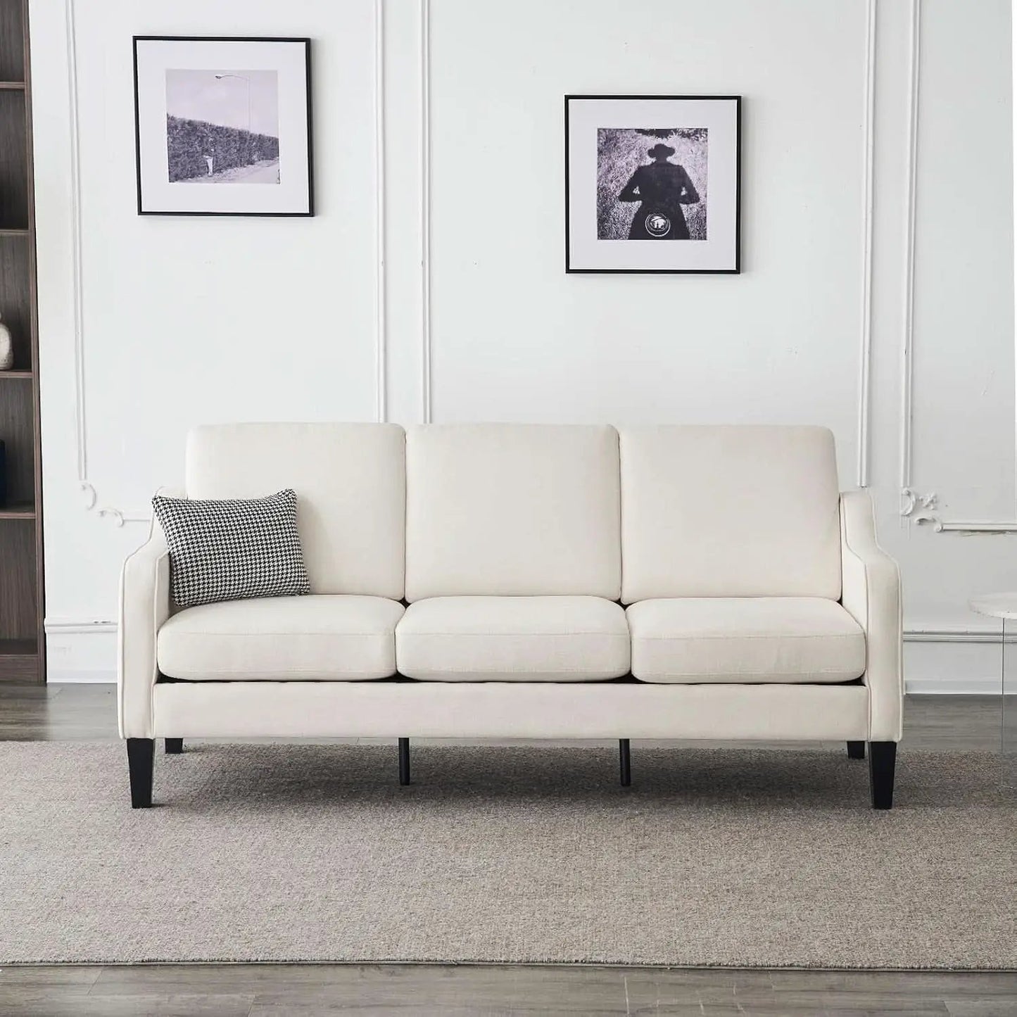 Comfy Mid Century Modern Beige Sofa for Small Spaces from PriceLows™