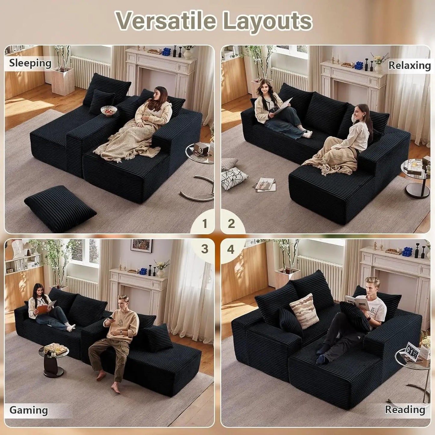 Comfy Modular Sectional Sofa With Chaise Lounge Design from PriceLows™