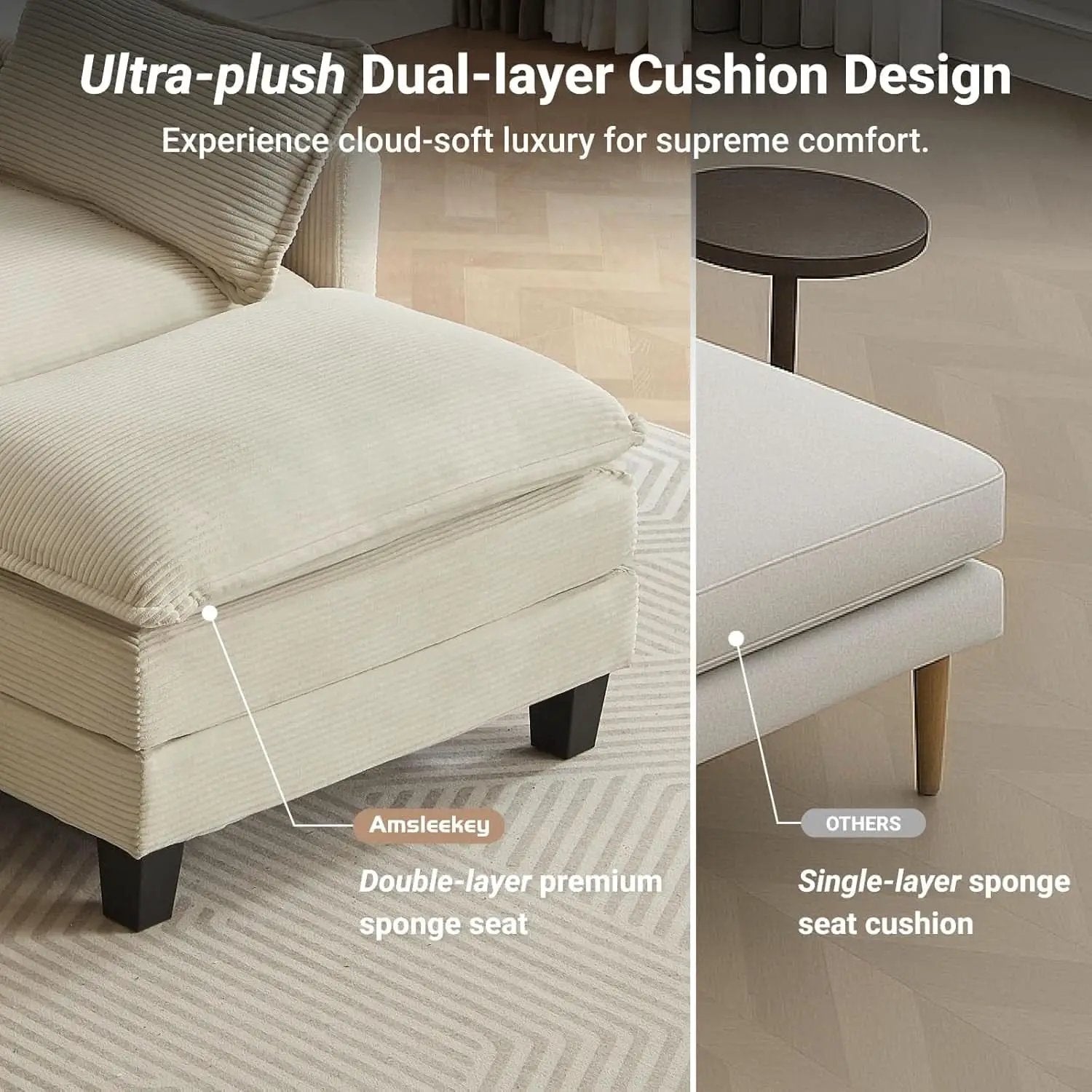Comfy Modular Sectional Sofa With Movable Ottomans from PriceLows™