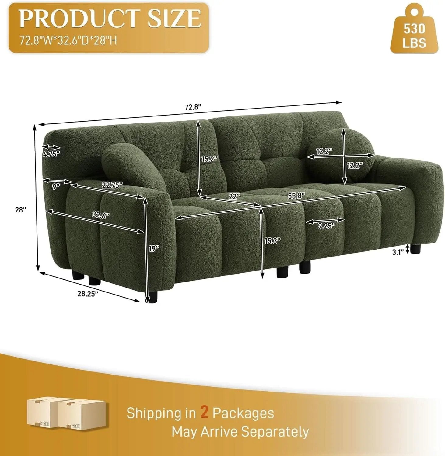 Comfy Oversized Boucle Cloud Sofa With Elegant Design from PriceLows™