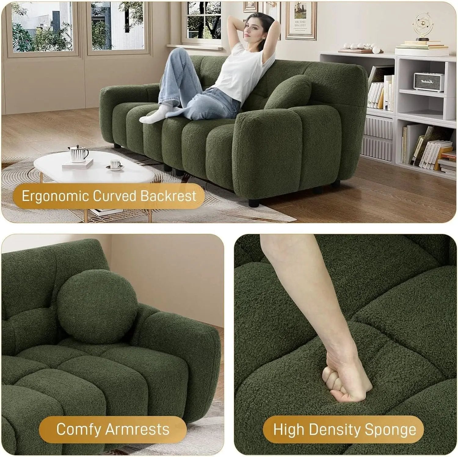 Comfy Oversized Boucle Cloud Sofa With Elegant Design from PriceLows™