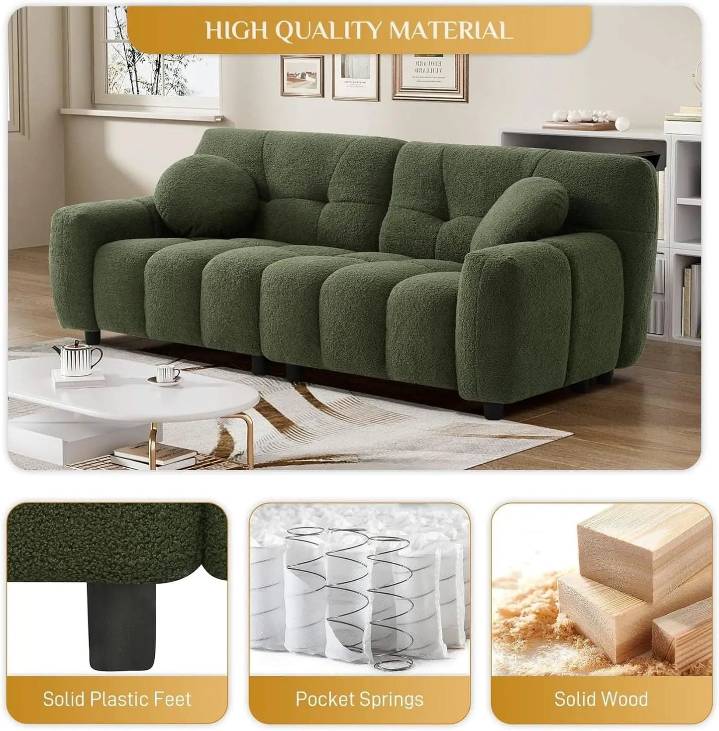 Comfy Oversized Boucle Cloud Sofa With Elegant Design from PriceLows™